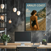 Amalfi Coast Escape Poster Wall Art Coastal Decor Travel