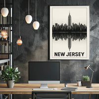 New Jersey Skyline Reflection Poster