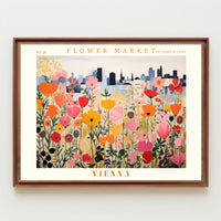 Vienna Flower Market Travel Poster