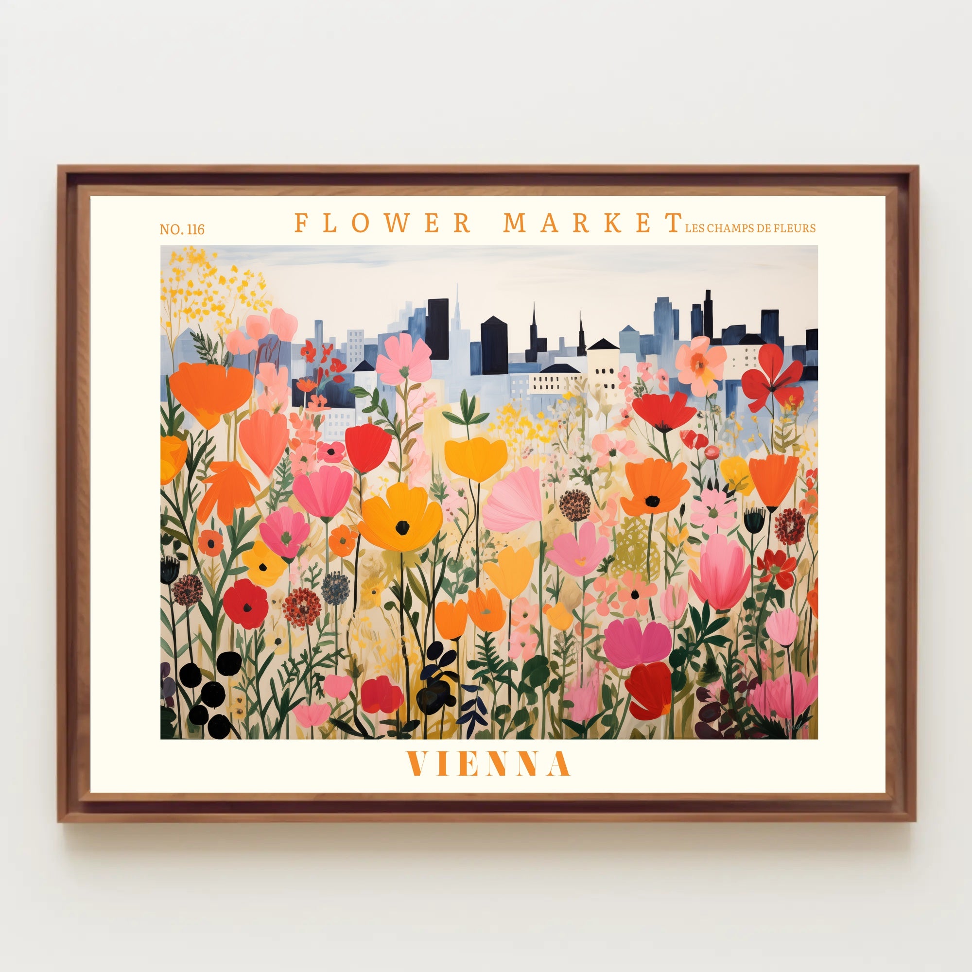 Vienna Flower Market Travel Poster