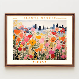 Vienna Flower Market Travel Poster