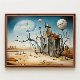 Surrealistic Timepiece Desert Art Print - Abstract or Artistic Poster