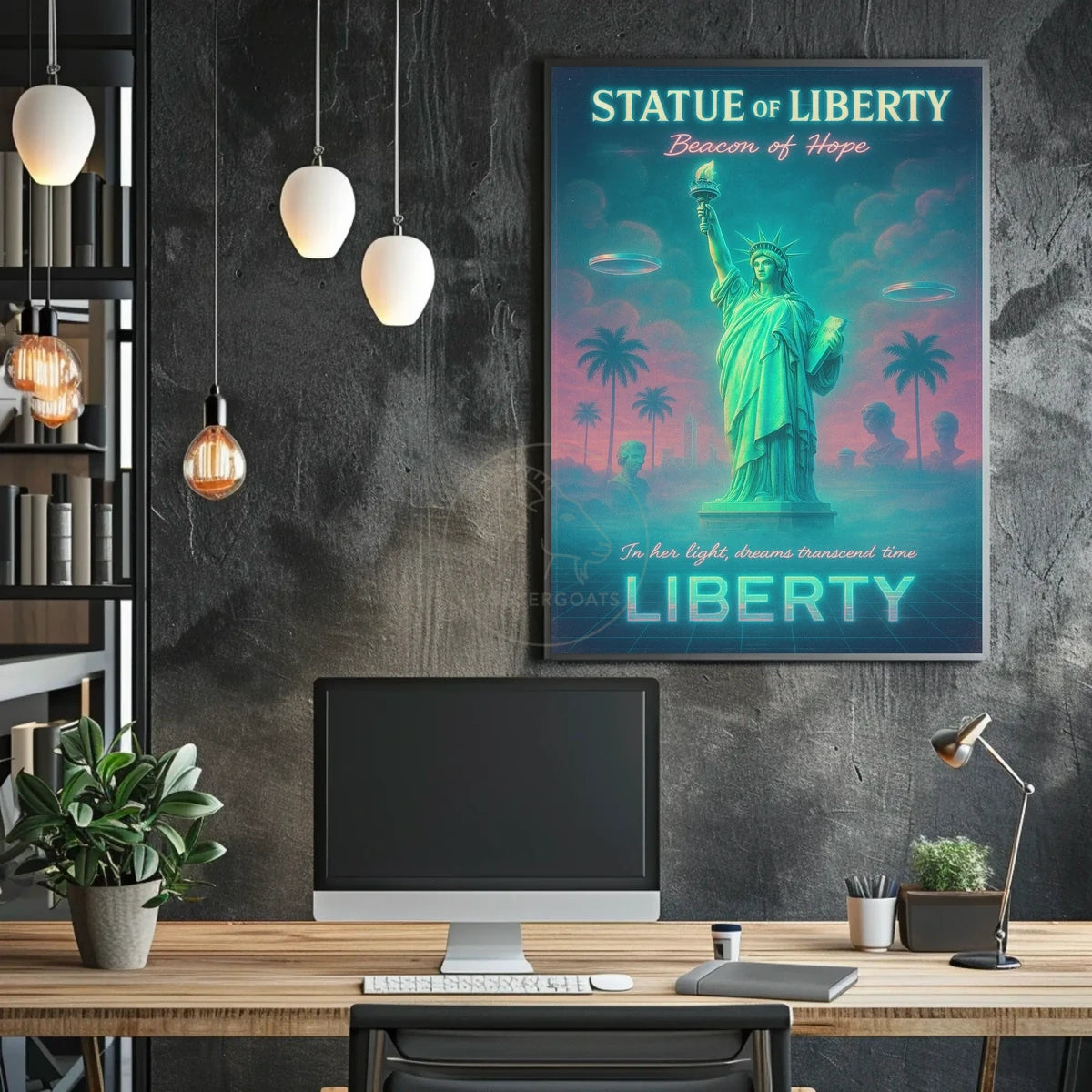 Beacon of Hope: Retro-Futuristic Sci-Fi Poster