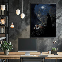 Moonlit Gothic Castle Fantasy or Mythology Poster PosterGoat