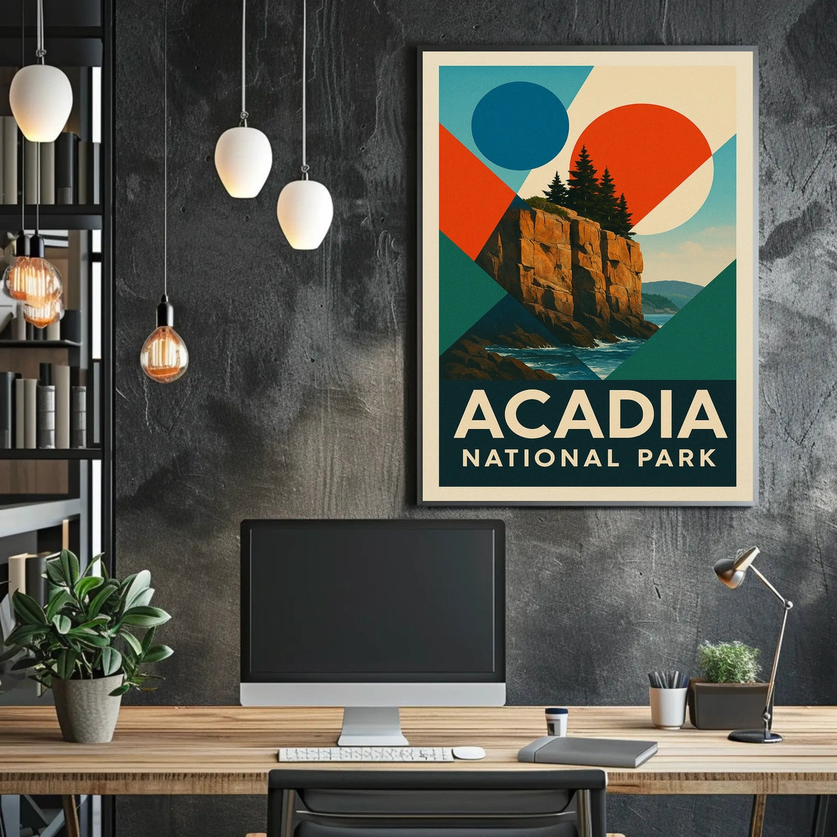 Acadia National Park Scenic Vintage Coastal Landscape Wanderlust Spirit Timeless Iconic Poster