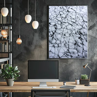 Cracked Ice Surface Photorealistic Abstract Artistic Poster