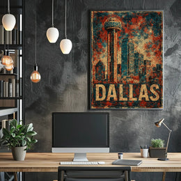 Dallas Observation Tower Vintage Travel Collectors Poster