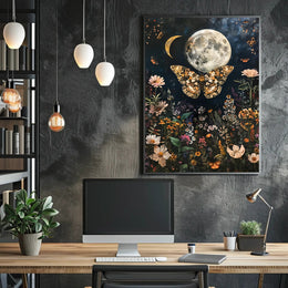 Moonlit Garden Dreamscape Fantasy Poster