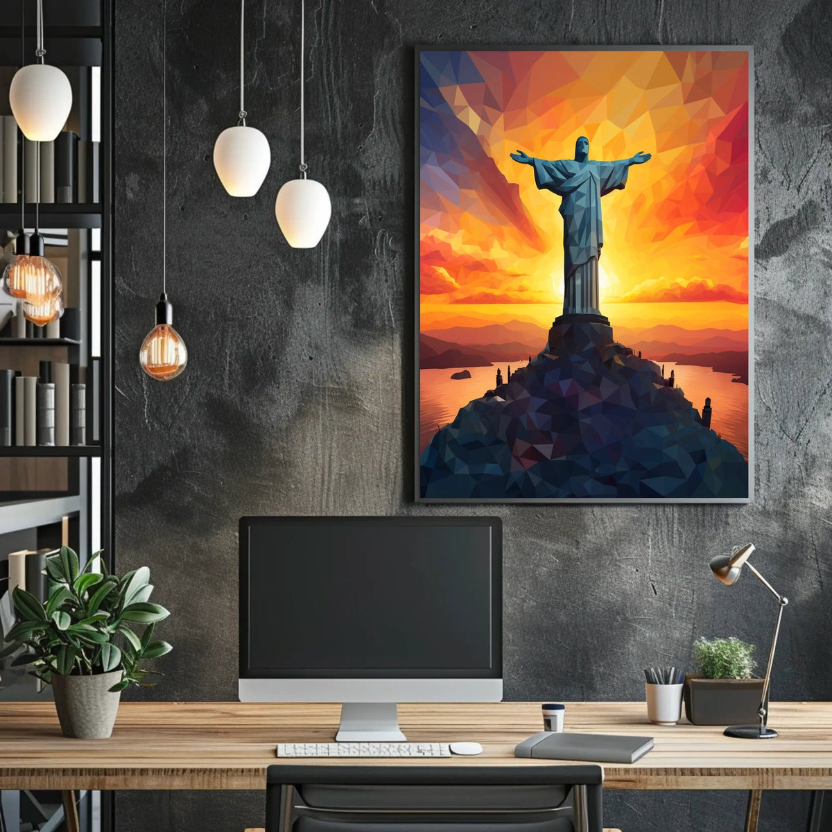 Christ the Redeemer at Sunset: Stunning Travel Poster