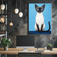 Siamese Cat Poster Modern Wall Art Print
