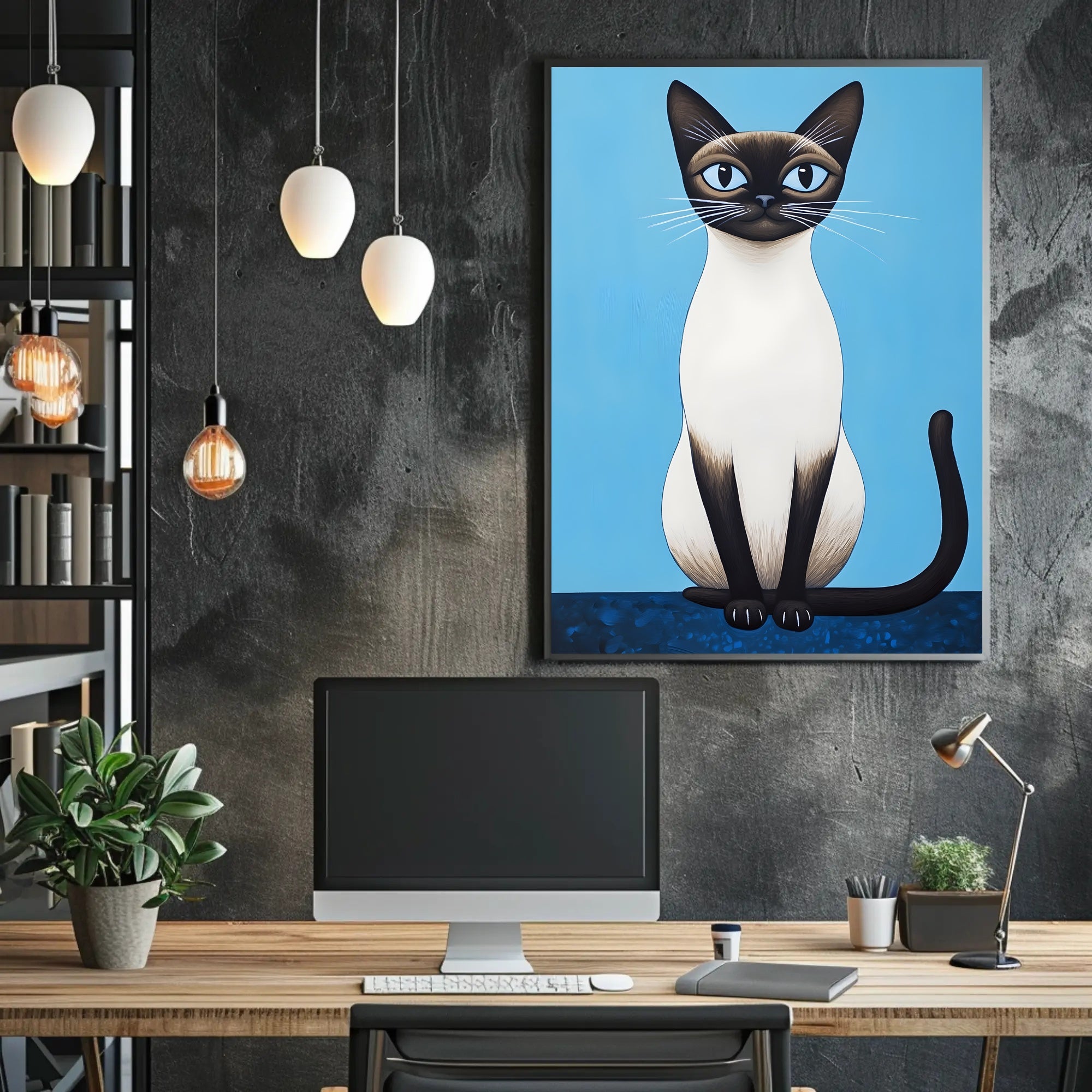 Siamese Cat Poster Modern Wall Art Print