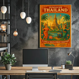 Discover Thailand Vintage Travel Poster: Cultural Dance