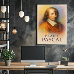 Blaise Pascal Portrait for Historical or Presidential Poster