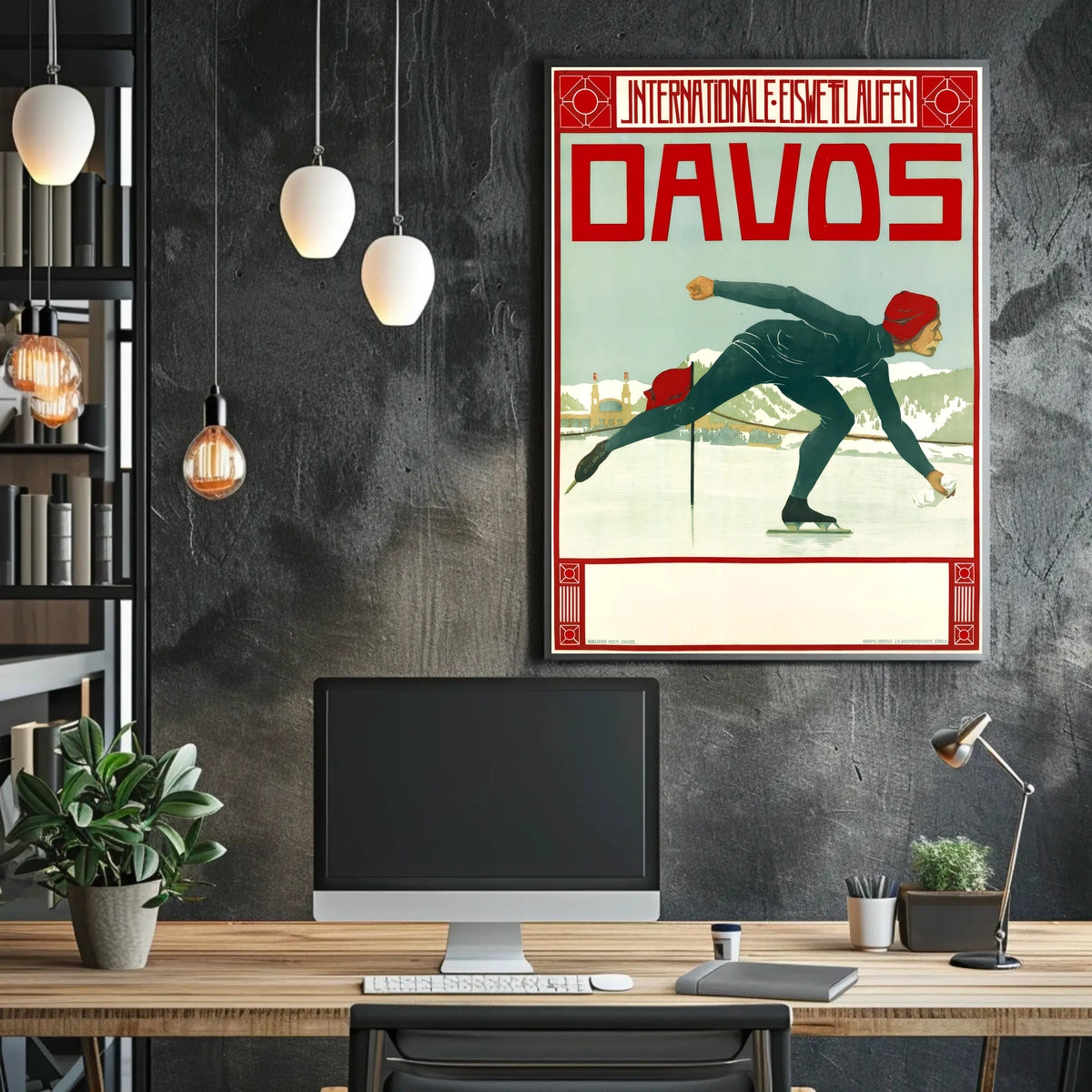 Davos Ice Skating Event Poster