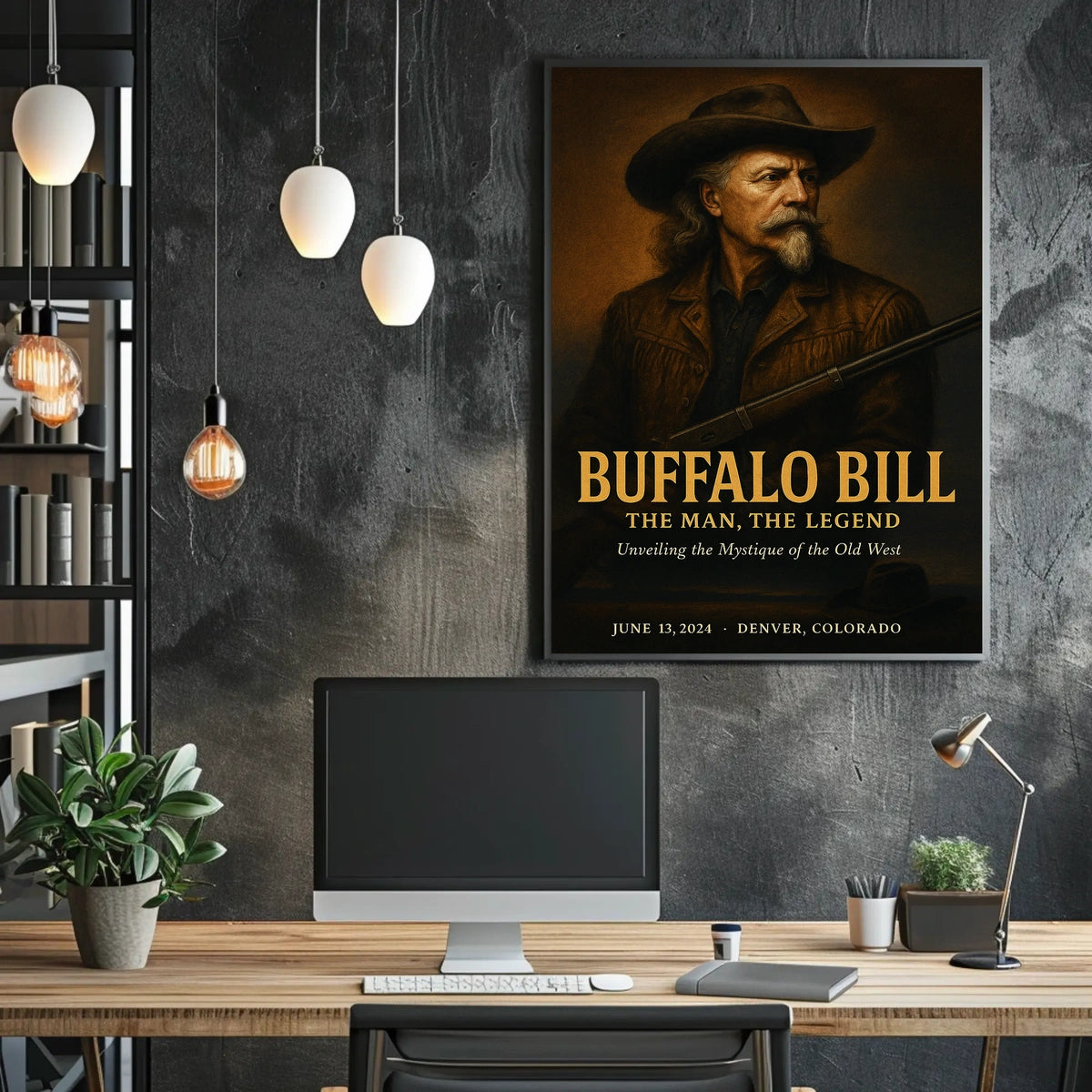 Buffalo Bill Vintage Art Poster: Cultural or Heritage Poster