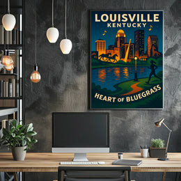 Louisville, Kentucky Heart of Bluegrass Poster