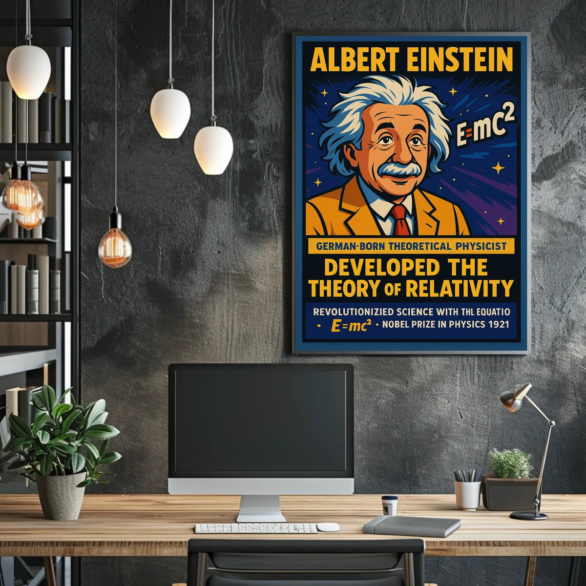 Einstein Relativity Vintage Science Educational Poster