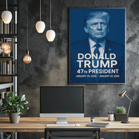 Donald Trump Visionary Leader in Monochrome Poster