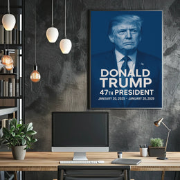Donald Trump Visionary Leader in Monochrome Poster