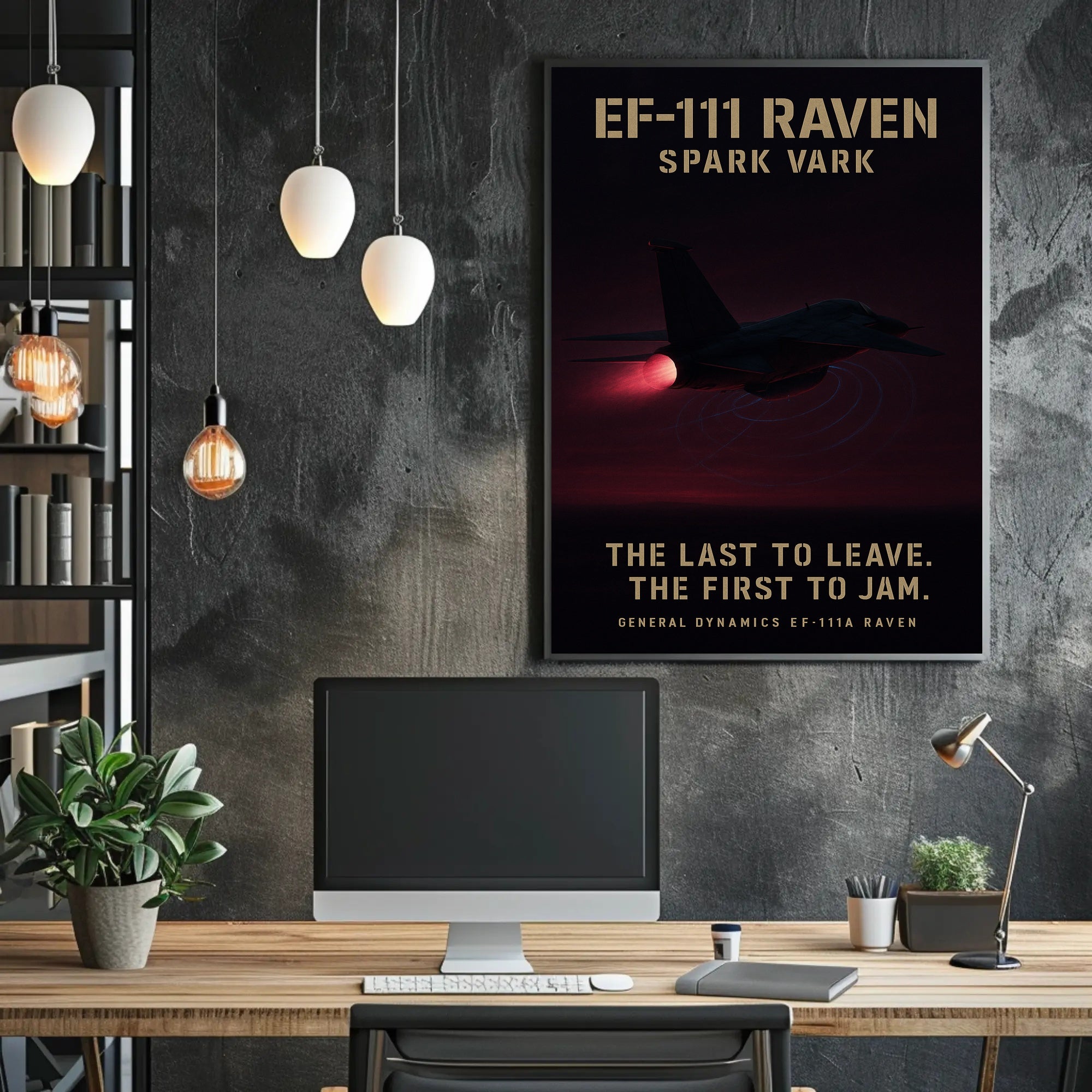 Stylized EF-111A Raven Aircraft Military Art Poster