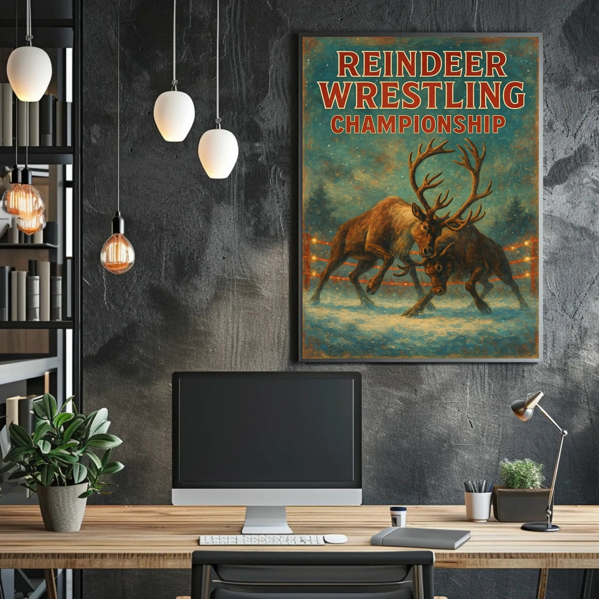 Reindeer Wrestling Championship Poster