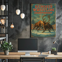 Reindeer Wrestling Championship Poster