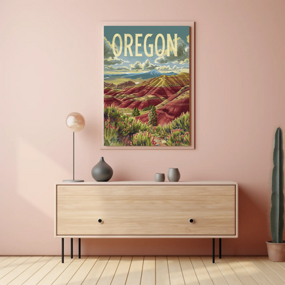 Oregon Painted Hills Wilderness Travel Poster