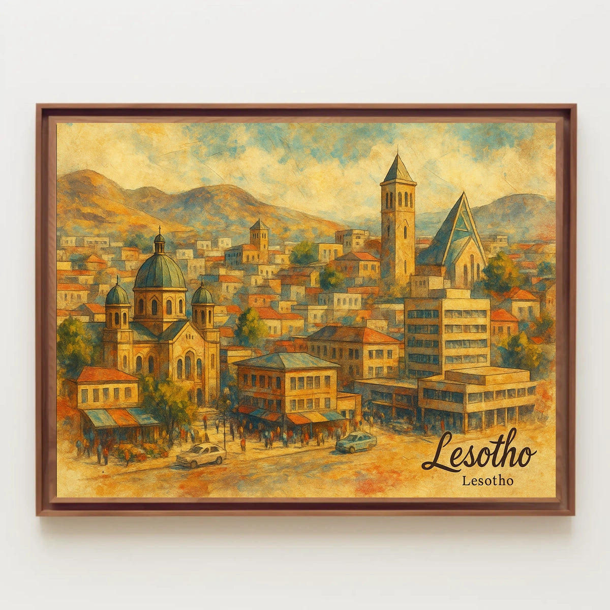 Lesotho Cityscape Poster