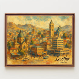 Lesotho Cityscape Poster