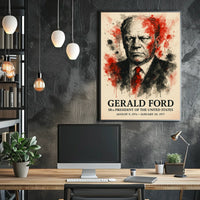 Expressionist Watercolor Portrait of 38th President Poster