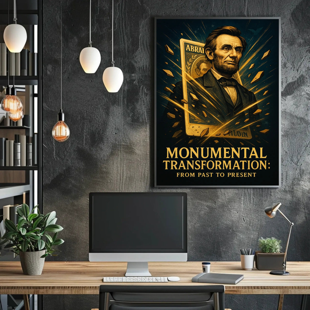 Abraham Lincoln 3d Pop Poster