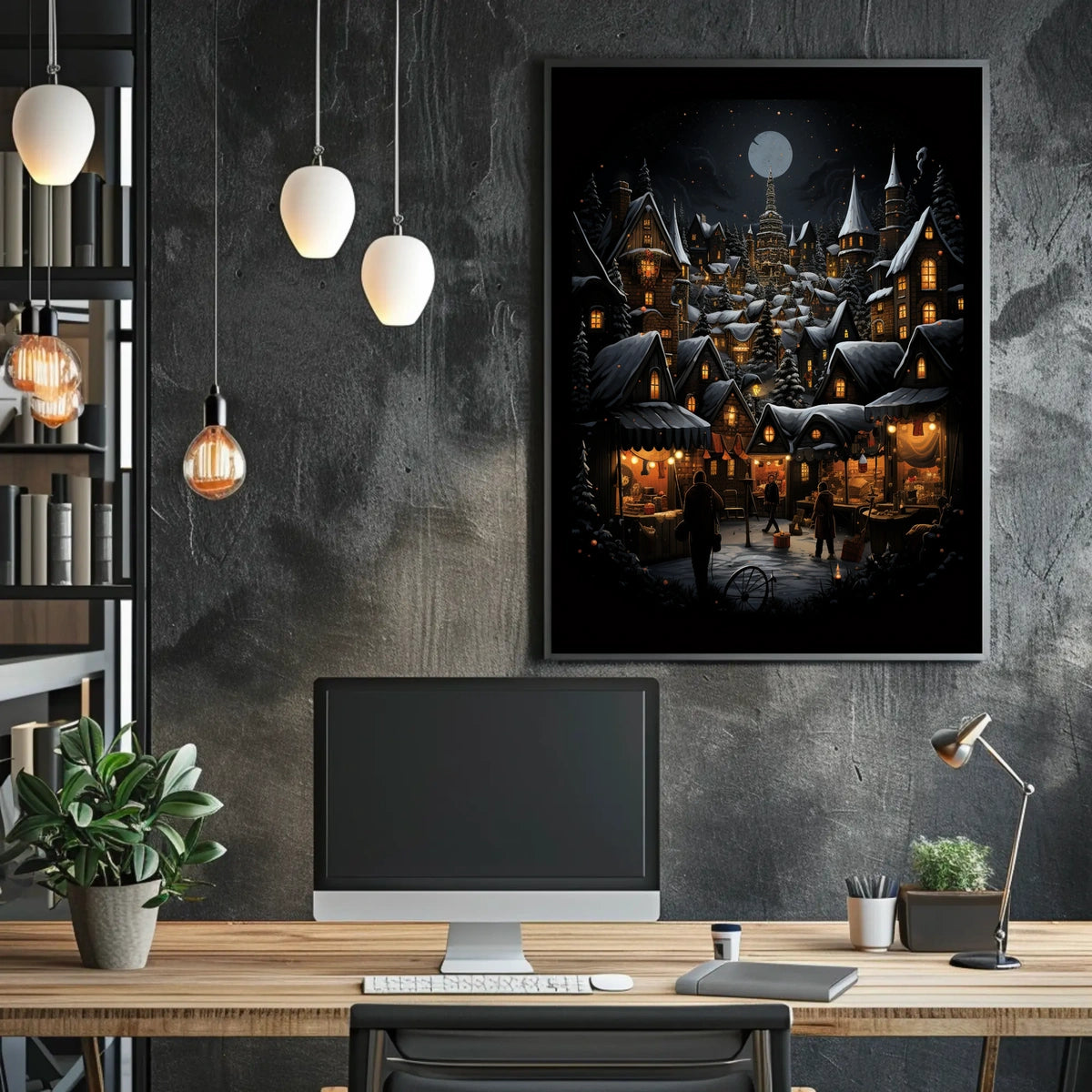 Enchanted Winter Village Poster