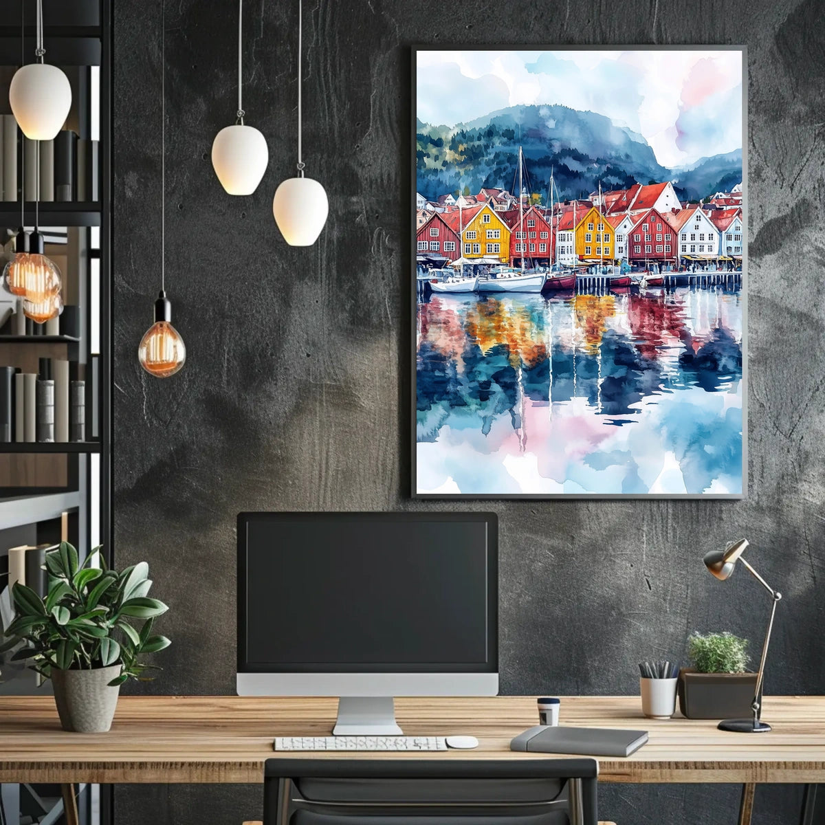 Norway Bergen Bryggen Waterfront Poster