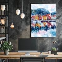 Norway Bergen Bryggen Waterfront Poster