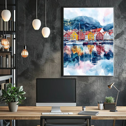 Norway Bergen Bryggen Waterfront Poster