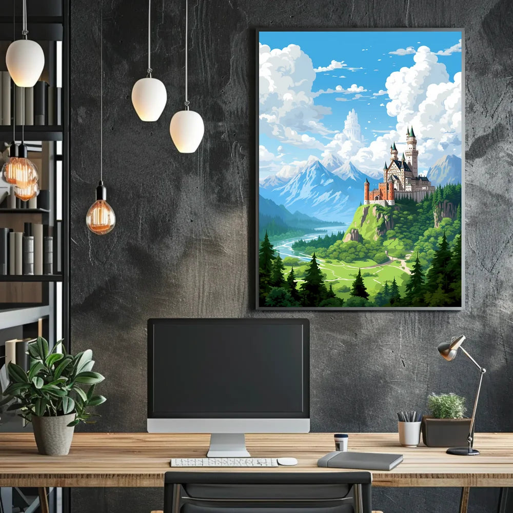 Fantasy Castle Adventure: Whimsical Landscape Art Print
