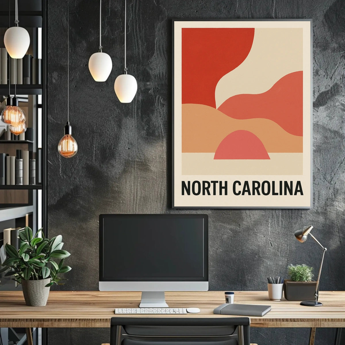 North Carolina Abstract Landscape Poster