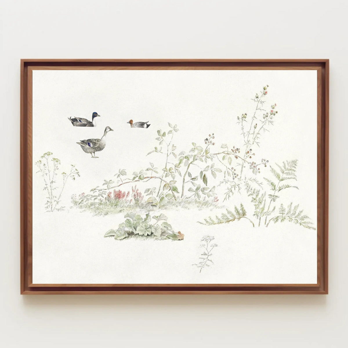 Serene Waterfowl Scene: Vintage Nature Animal Poster
