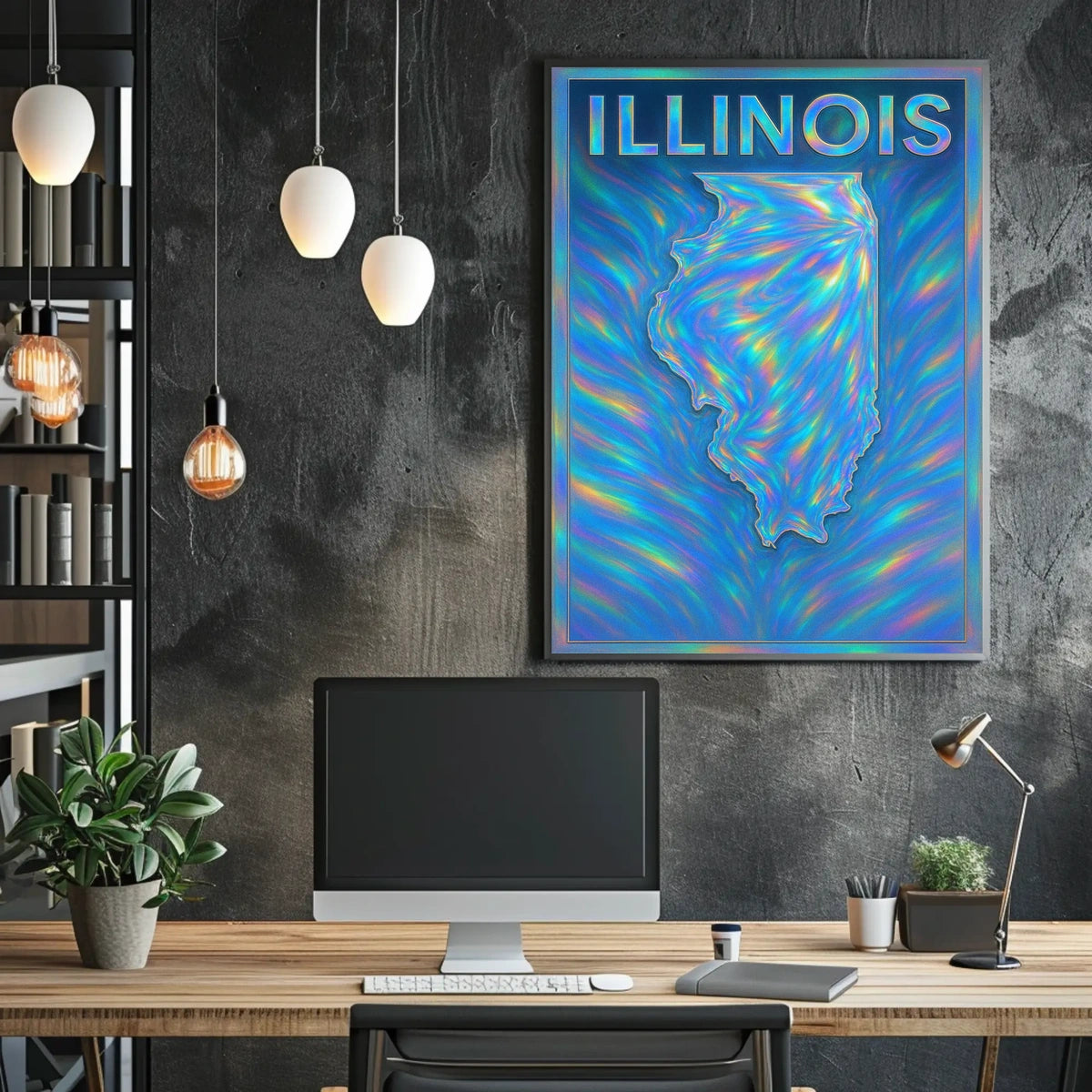 Illinois A Vibrant Tribute Poster