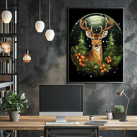 Majestic Deer In Winter Forest Poster
