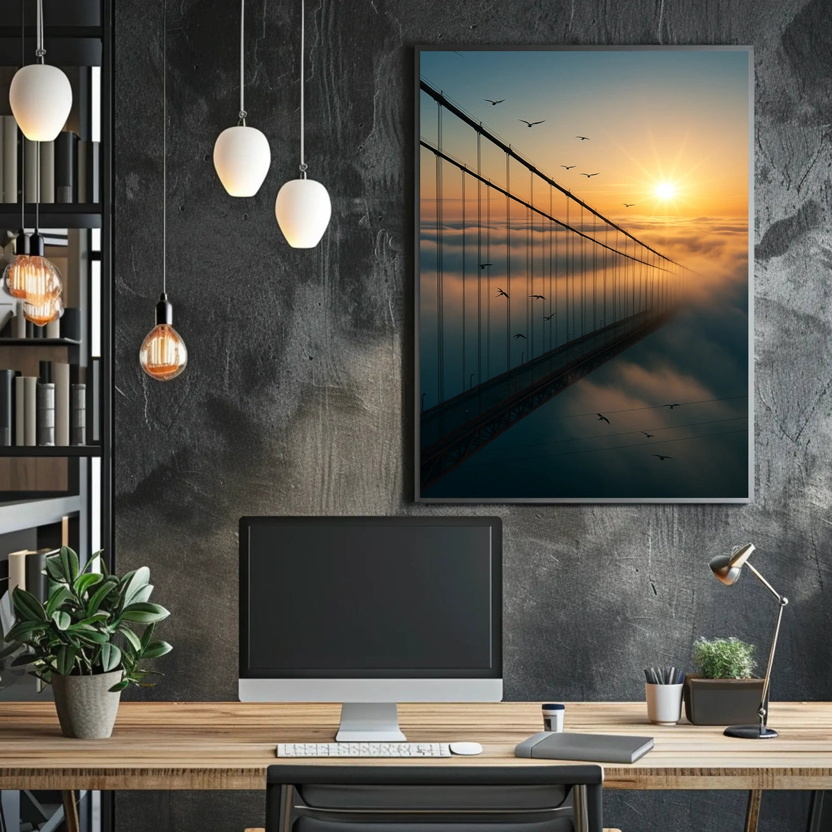 Bridge at Sunrise Poster