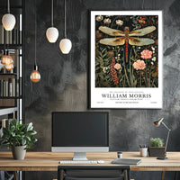William Morris Dragonfly Textile Art Artistic Poster
