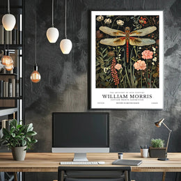 William Morris Dragonfly Textile Art Artistic Poster