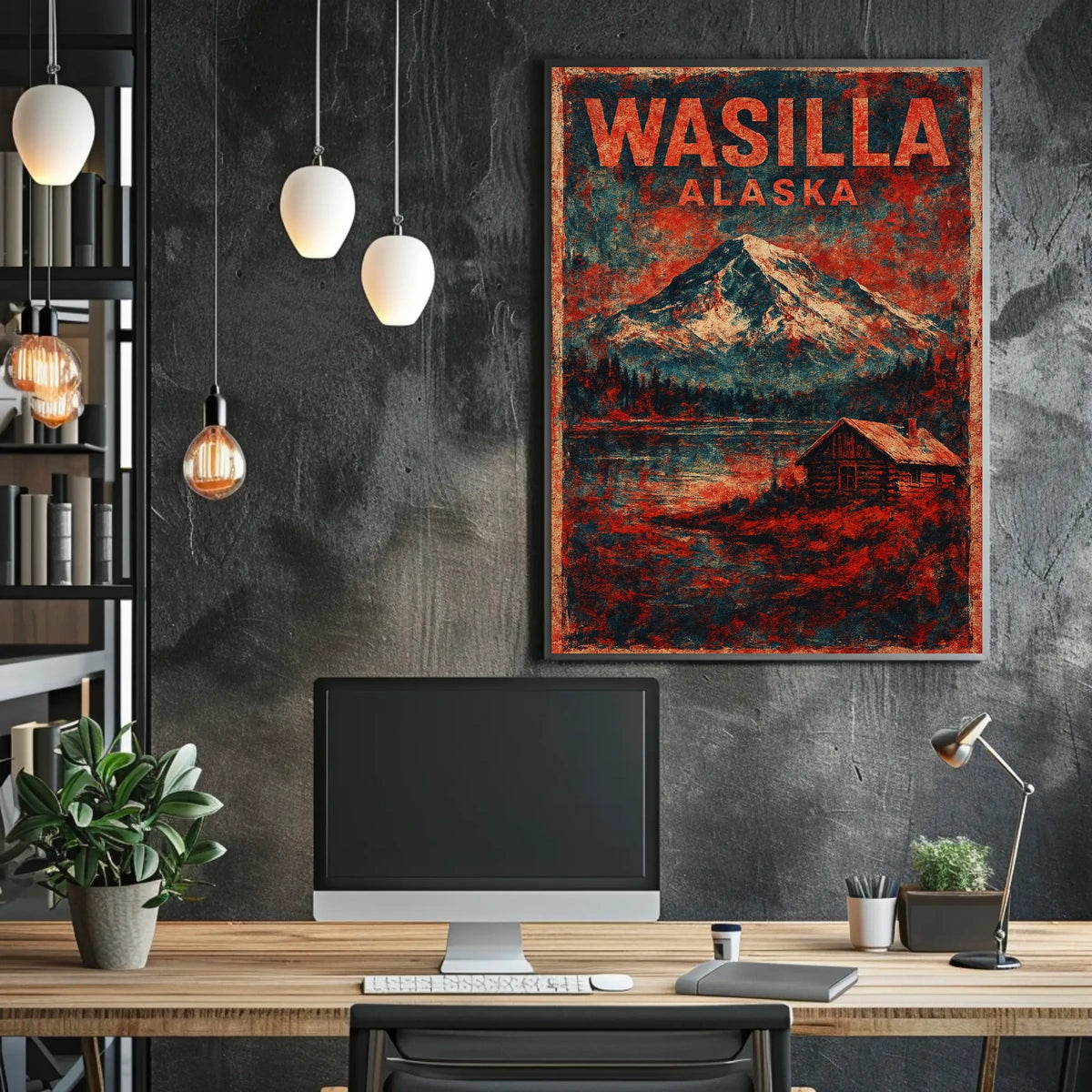 Alaskan Wilderness Rustic Vintage Art Poster