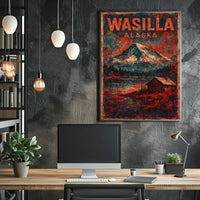 Alaskan Wilderness Rustic Vintage Art Poster