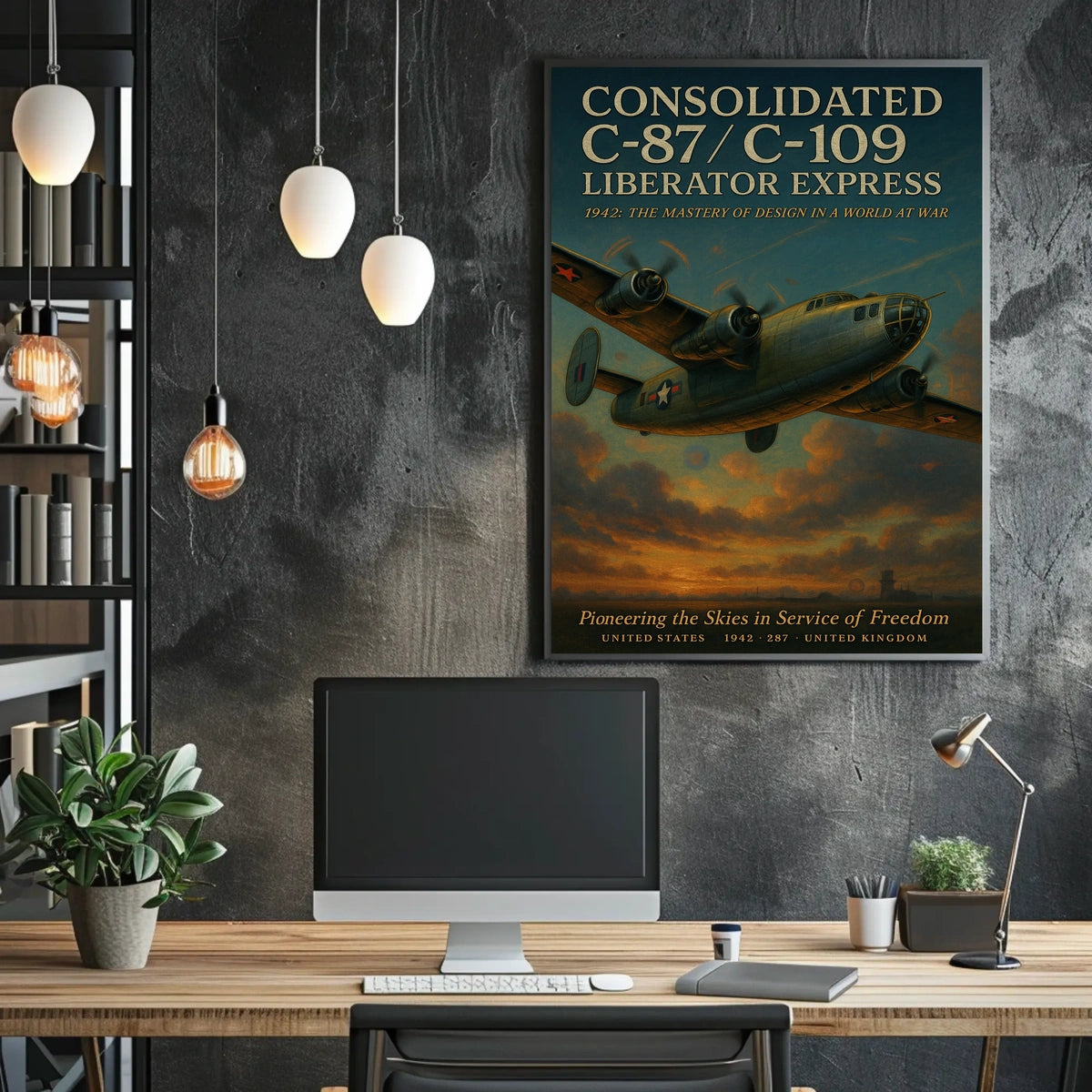 Consolidated C-87 Liberator Express Vintage Aviation Poster