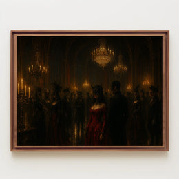 Enchanted Masquerade Moonlit Skyline Dreamlike Panorama Surreal Cityscape Poster