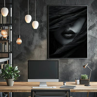 Sultry Enigma Monochrome Art Print - Artistic Poster PosterGoat