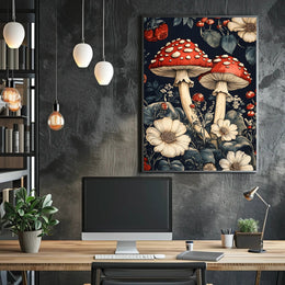 Enchanted Forest Mushrooms Wall Art Print