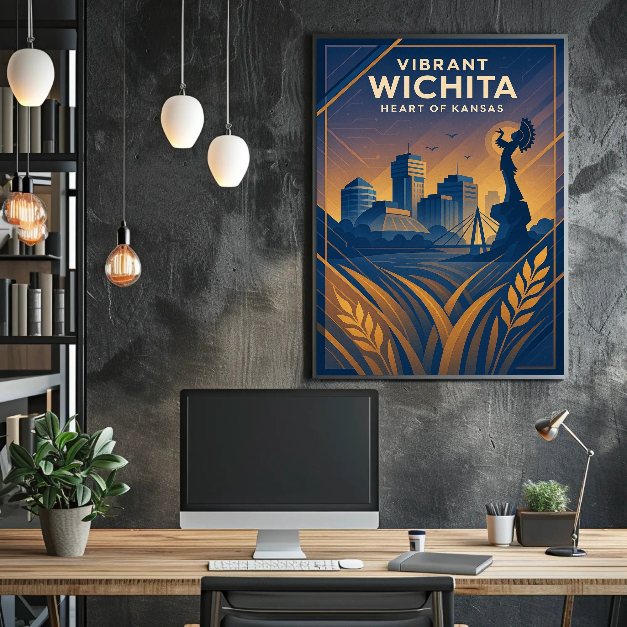 Vibrant Wichita Modern Cityscape: Urban or Cityscape Poster PosterGoat
